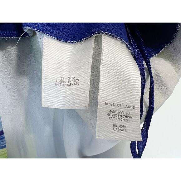 Jones New York Silk Water Color A-Line Flare Midi Skirt in Blue & Yellow Size XL - Picture 8 of 9